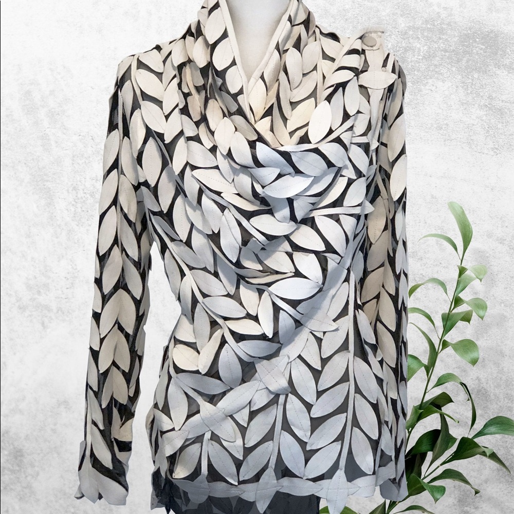Zeyzani BRAND NEW Leather/mesh wrap jacket